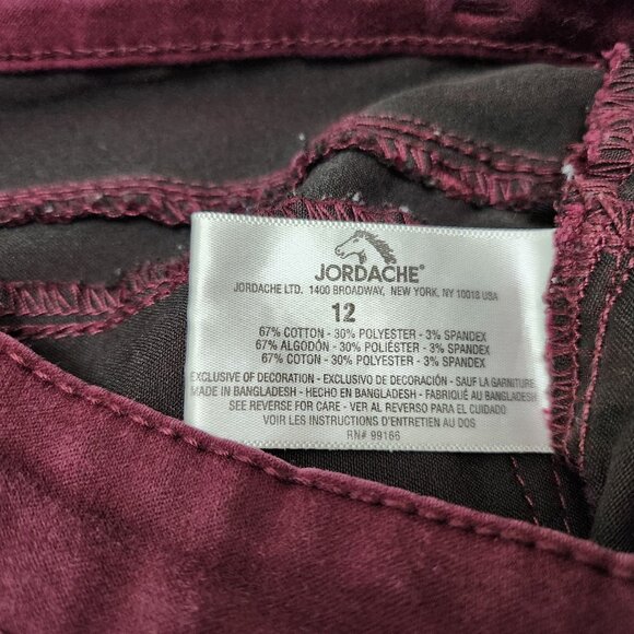 Maroon High waisted Skinny Jeans with Triple Button - Picture 8 of 8